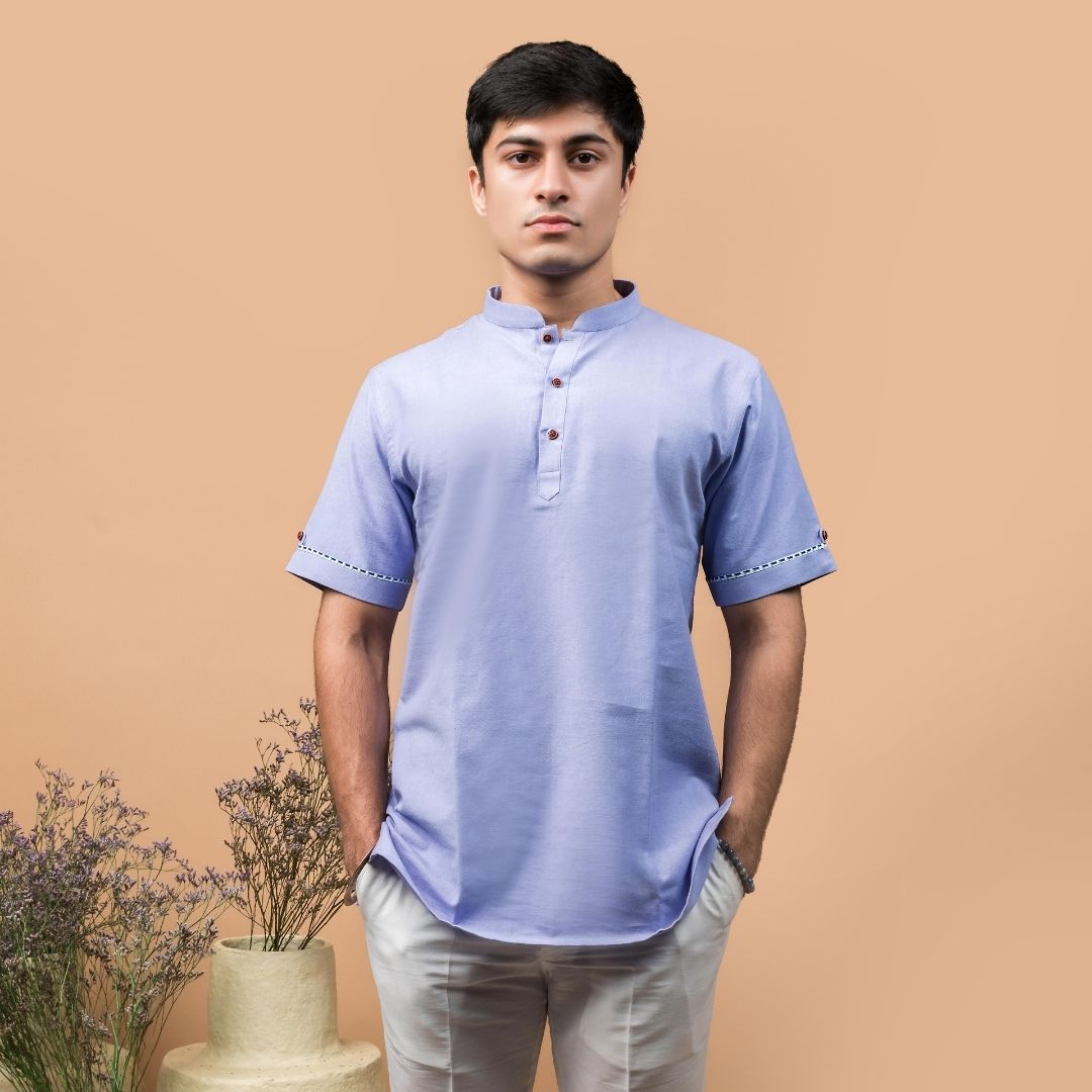 Suutraa Men's Lavender Shirt Kurta - suutraa.com