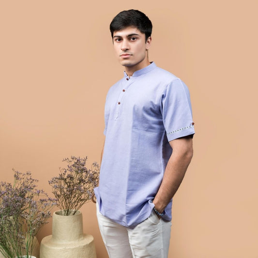 Suutraa Men's Lavender Shirt Kurta - suutraa.com