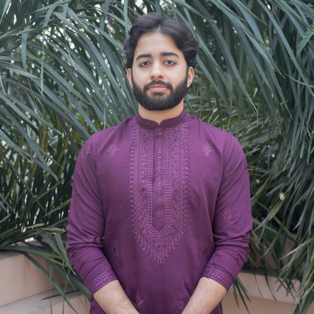 Suutraa Men's Wine Silk Kurta with Embroidery - suutraa.com