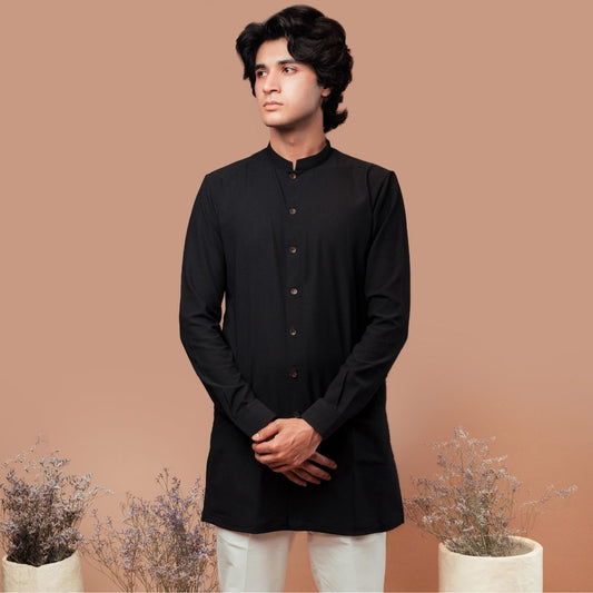 Suutraa Men's Black Jodhpuri Kurta - suutraa.com