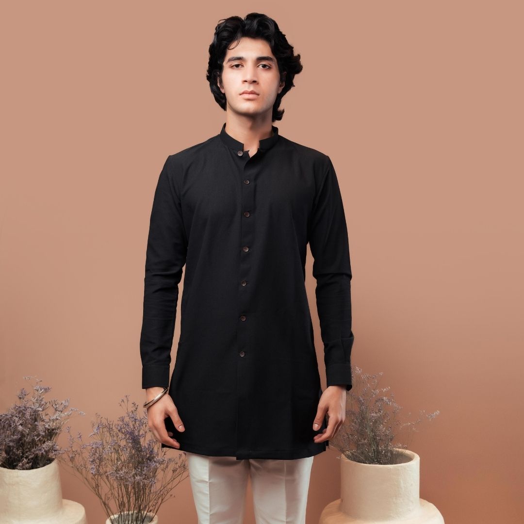 Suutraa Men's Black Jodhpuri Kurta - suutraa.com