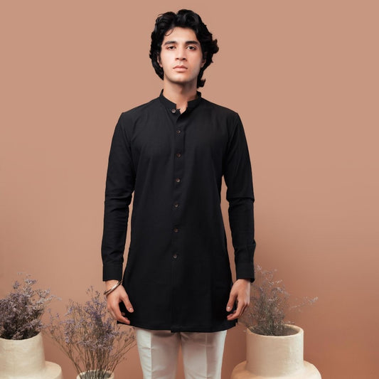 Suutraa Men's Black Jodhpuri Kurta - suutraa.com